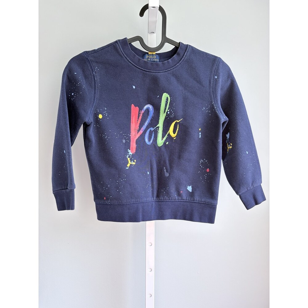 Polo Ralph Lauren Boys Navy Paint Splatter Sweatshirt Size 4